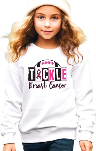سويت شيرت Olive Loves Apple Tackle لسرطان الثدي للنساء والمراهقين والأطفال، سترة يومية للعبة كرة القدم بشريط وردي in Saudi Arabia