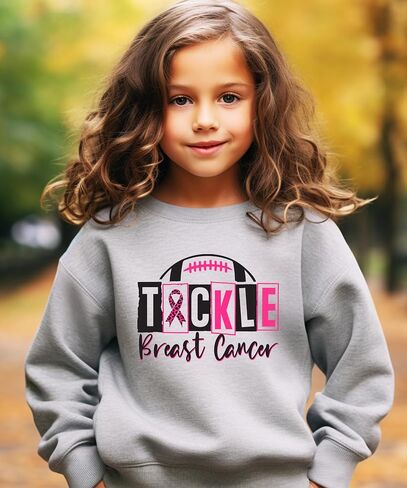 سويت شيرت Olive Loves Apple Tackle لسرطان الثدي للنساء والمراهقين والأطفال، سترة يومية للعبة كرة القدم بشريط وردي in Saudi Arabia