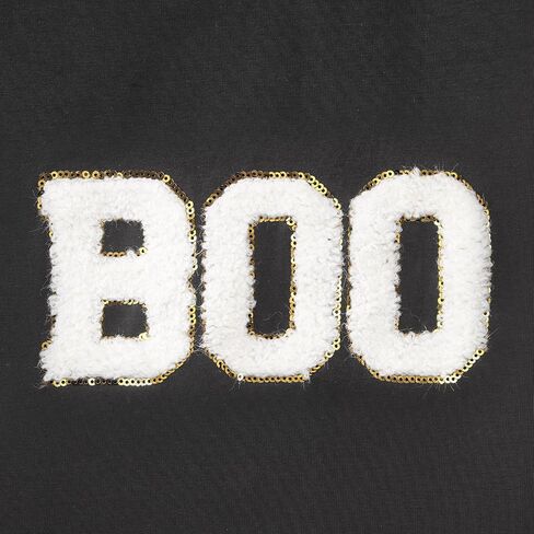 Girl Boy Halloween Shirts Kid Glitter Boo Chenille Patch T-Shirt Embroidery Spooky Season Tee Fall Short Sleeve Top in Saudi Arabia