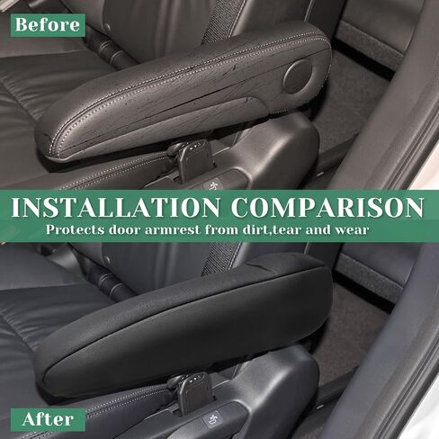 1 Pair Front Seat Arm Rest Cover Leather Armrest Protector Universal Seat Arm Rest Cover for Car, SUV, Truck and Van Black in Saudi Arabia