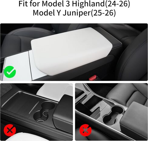 Center Console Cover for TeslaModel3 Highland 2024-2026 & ModelY Juniper 2025-Waterproof ArmrestProtector with EZ Snap On Installation-Black (Black, Model 3 Highland/Model Y Juniper) in Saudi Arabia