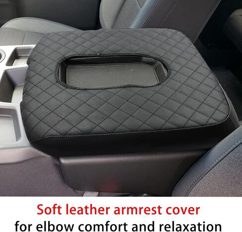 Center Console Armrest Cover for Chevy Silverado/GMC Sierra Accessories 2019-2024 2025 Arm Rest Box Leather Protective Case Middle Console Lid Cushion Pad Only for Jump Seat (Red Stitches) in Saudi Arabia