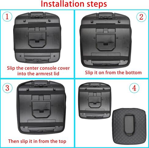 Center Console Armrest Cover for Chevy Silverado/GMC Sierra Accessories 2019-2024 2025 Arm Rest Box Leather Protective Case Middle Console Lid Cushion Pad Only for Jump Seat (Red Stitches) in Saudi Arabia