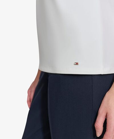 Tommy Hilfiger Women's Short Knit Top with Woven Flutter Sleeves in Saudi Arabia