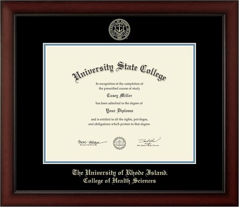The University of Rhode Island College of Health Sciences 14" w x 11" h Diploma Frame - Fits a bachelor's, master's and phd - Gold Embossed Diploma Frame in Saudi Arabia
