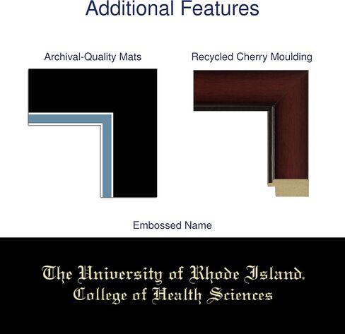 The University of Rhode Island College of Health Sciences 14" w x 11" h Diploma Frame - Fits a bachelor's, master's and phd - Gold Embossed Diploma Frame in Saudi Arabia