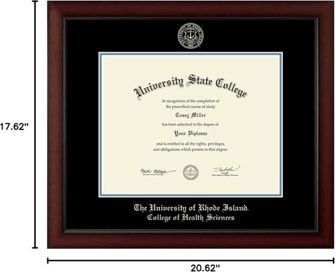 The University of Rhode Island College of Health Sciences 14" w x 11" h Diploma Frame - Fits a bachelor's, master's and phd - Gold Embossed Diploma Frame in Saudi Arabia