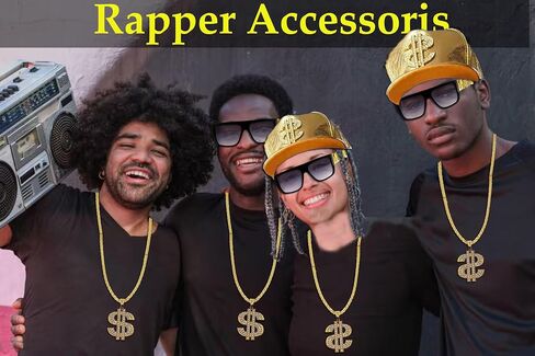 80s 90s Outfits Men Women Rapper Jewelry Hip Hop Costume Kit for Halloween Cosplay in Saudi Arabia