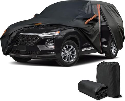 Car Cover for Hyundai Santa Fe 2013-2025, SUV Full Car Cover Waterproof All Weather for Automobiles, Outdoor Sun Rain UV Snow Dust Protection, Custom Fit with Driver Door Zipper & Reflective Strips in Saudi Arabia
