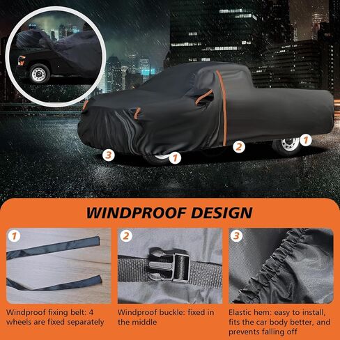 Truck Car Cover for Ford Ranger & Ranger Raptor 2019-2025, SuperCrew 5' & SuperCab 6' Beds, Full Outdoor Pickup Cover Waterproof All Weather, Sun UV Windproof Dust Protect Car Cover in Saudi Arabia
