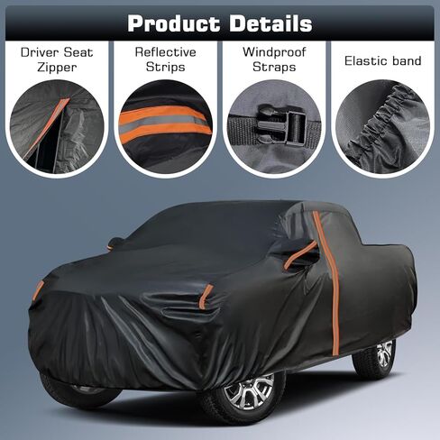 Truck Car Cover for Ford Ranger & Ranger Raptor 2019-2025, SuperCrew 5' & SuperCab 6' Beds, Full Outdoor Pickup Cover Waterproof All Weather, Sun UV Windproof Dust Protect Car Cover in Saudi Arabia