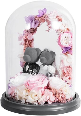 هدايا عيد ميلاد للنساء، هدايا زهور عيد الحب للأمهات للزوجة، هدايا زهور الورد إلى الأبد لها، هدايا زهور الدب الوردي لصديقتك، وردة في قبة زجاجية للجدة in Kuwait