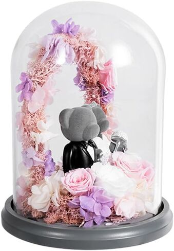 هدايا عيد ميلاد للنساء، هدايا زهور عيد الحب للأمهات للزوجة، هدايا زهور الورد إلى الأبد لها، هدايا زهور الدب الوردي لصديقتك، وردة في قبة زجاجية للجدة in Kuwait