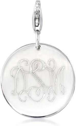 Ross-Simons Italian 6mm Sterling Silver Bead Bracelet With Personalized Disc Charm in Saudi Arabia
