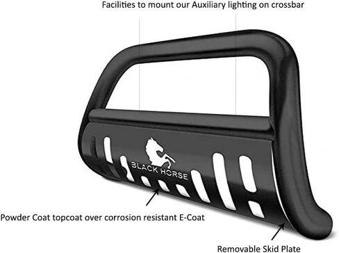 Black Horse Off Road Bull Bar Skid Plate Matte Black Compatible with 2021-2024 Jeep Grand Cherokee L-CBB-B8902SP in Saudi Arabia