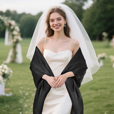 Women's Pashmina Shawls and Wraps for Evening Dresses Satin Shawl Wraps Bridal Scarve Women Wedding Bridesmaid Scarf in Saudi Arabia
