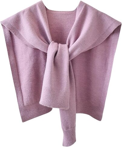 Sweater Shawl Wraps for Women Fashion Knitted Shawl Casual Knotted Shoulder Scarf Wrap Tops for Travel Holiday in Kuwait