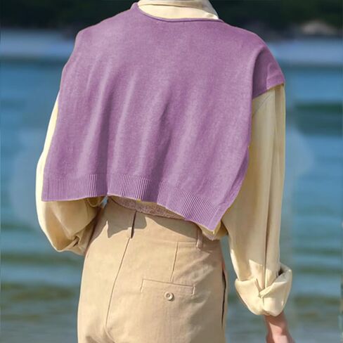 Sweater Shawl Wraps for Women Fashion Knitted Shawl Casual Knotted Shoulder Scarf Wrap Tops for Travel Holiday in Kuwait