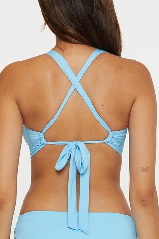 BECCA Women's Standard Color Code V-Cut Bikini Top, Adjustable, Tie Back, Swimwear Separates in Saudi Arabia