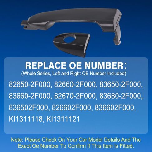مقبض الباب الخارجي من جانب الراكب الخارجي الأمامي، 82660-2F000، متوافق مع Kia Spectra 2004-2009 متوافق مع Kia Spectra5 2005-2009 متوافق مع Kia CEO 2005-2015، أمامي يمين in Saudi Arabia
