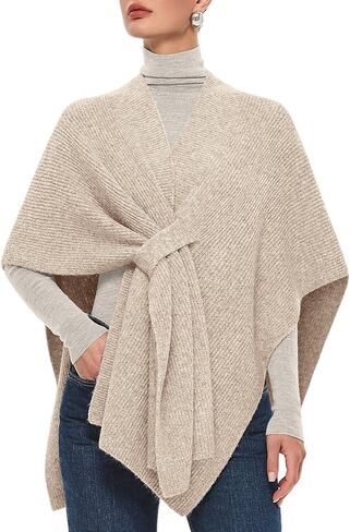 PULI Womens Crossover Front Shawl Wraps Casual Warm Knit Travel Poncho Shawls for Fall Winter in Kuwait