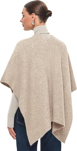 PULI Womens Crossover Front Shawl Wraps Casual Warm Knit Travel Poncho Shawls for Fall Winter in Kuwait