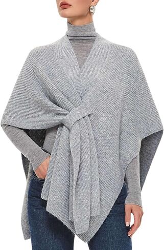 PULI Womens Crossover Front Shawl Wraps Casual Warm Knit Travel Poncho Shawls for Fall Winter in Kuwait