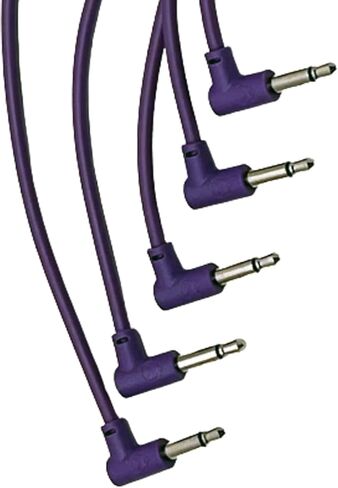 Luigis Modular M-PAR Right Angled Eurorack Patch Cables - Package of 5 Purple Cables, 4" (10 cm) in Kuwait