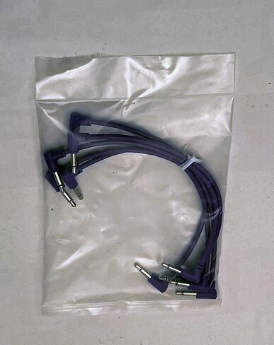Luigis Modular M-PAR Right Angled Eurorack Patch Cables - Package of 5 Purple Cables, 4" (10 cm) in Kuwait