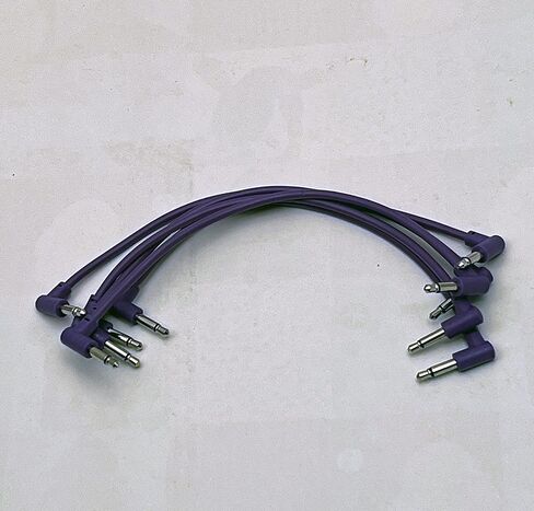 Luigis Modular M-PAR Right Angled Eurorack Patch Cables - Package of 5 Purple Cables, 4" (10 cm) in Kuwait