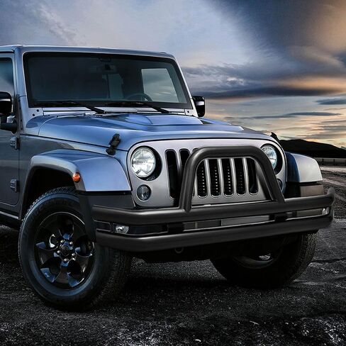 Auto Dynasty Black 3 inches Stainless Steel Front Brush Bumper Grille Guard Compatible with Jeep Wrangler YJ TJ 87-06 in Saudi Arabia