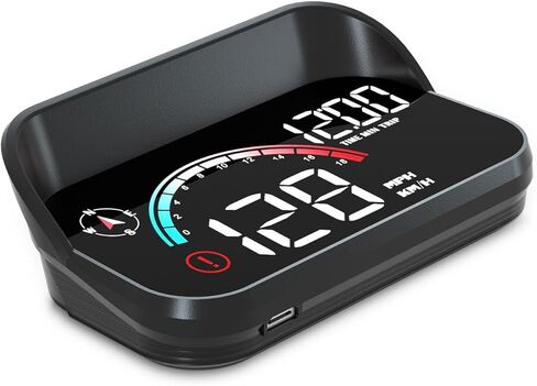 شاشة M22 HUD مع عرض على الزجاج الأمامي، شاشة عرض السرعة في الوقت الحقيقي، عداد سرعة GPS، أضواء محيطة متدرجة ملونة، متوافقة مع جميع السيارات، الاتجاه، شاشة عرض متعددة الوظائف in Kuwait