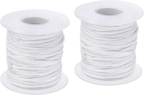 MECCANIXITY Braided Candle Wick Cotton 21 PLY 200 Ft Long 2mm Flat Wide for DIY, Pack of 2 in Saudi Arabia