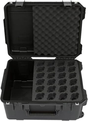 SKB Injection Molded Case w/Foam for (24) Mics w/storage compartment and wheels in Saudi Arabia
