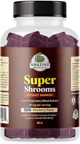 Organic Super Shrooms 6-in-1 Mushroom Supplement – Energy, Memory, Focus & Brain Health – Lion’s Mane, Reishi, Chaga, Cordyceps & More – Vegan, Non-GMO, Immune and Cognitive Support – 30 Count in Saudi Arabia