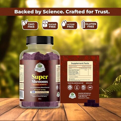 Organic Super Shrooms 6-in-1 Mushroom Supplement – Energy, Memory, Focus & Brain Health – Lion’s Mane, Reishi, Chaga, Cordyceps & More – Vegan, Non-GMO, Immune and Cognitive Support – 30 Count in Saudi Arabia