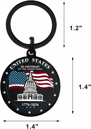 Viayen الولايات المتحدة الأمريكية 250th Anniversary Keychain 1776-2026، الولايات المتحدة. هدية تذكارية لعيد الاستقلال في مبنى العلم والنسر in Saudi Arabia