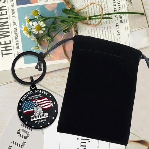 Viayen الولايات المتحدة الأمريكية 250th Anniversary Keychain 1776-2026، الولايات المتحدة. هدية تذكارية لعيد الاستقلال في مبنى العلم والنسر in Saudi Arabia