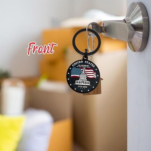 Viayen الولايات المتحدة الأمريكية 250th Anniversary Keychain 1776-2026، الولايات المتحدة. هدية تذكارية لعيد الاستقلال في مبنى العلم والنسر in Saudi Arabia