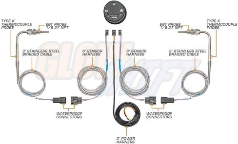 GlowShift 10 Color Digital 2200 F Dual Pyrometer Exhaust Gas Temperature EGT Gauge Kit - Includes Type K Probes - 2 Multi-Color LED Displays - Tinted Lens - for Car & Truck - 2-1/16" (52mm) in Saudi Arabia