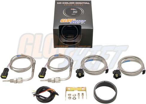 GlowShift 10 Color Digital 2200 F Dual Pyrometer Exhaust Gas Temperature EGT Gauge Kit - Includes Type K Probes - 2 Multi-Color LED Displays - Tinted Lens - for Car & Truck - 2-1/16" (52mm) in Saudi Arabia