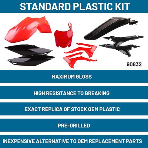 Polisport Motocross (MX) Replica Plastic Kit for Honda CRF 450R (2013-16) – OEM Quality, Durable, Flexible & Perfect Fit – Red/Black in Saudi Arabia