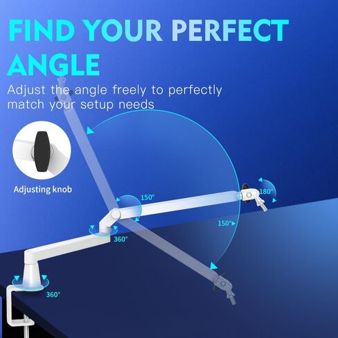 Low Profile Mic Arm Soiid Metal Sturdy Boom Arm Flexible Low Profile Microphone Arm Desk Microphone Stand for Podcasting Recording Desk Zooming in Kuwait