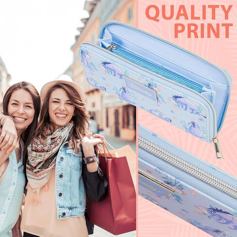 Disney Eeyore Wallet Purses for Women, Teens, Card Holder, Coin Purse, Travel Wallet, Cute Zipper Long Clutch Accessory, Gifts for Women in Saudi Arabia