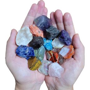 15 لونًا من بلورات الطاقة وأحجار الشفاء، مجموعة متنوعة من البلورات الخام السائبة 1-1.5 بوصة أحجار كريمة كبيرة للهبوط والريكي والويكا والشاكرا (اللون C) in Kuwait