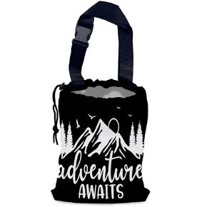 مغامرة تنتظر حقيبة قمامة السيارة، حقيبة قمامة السيارة الصغيرة المقاومة للماء على شكل جبل طبيعي معلقة خلف المقعد، حقيبة قمامة السيارة معلقة برباط مع مشبك قابل للتعديل لإكسسوارات السيارة in Kuwait