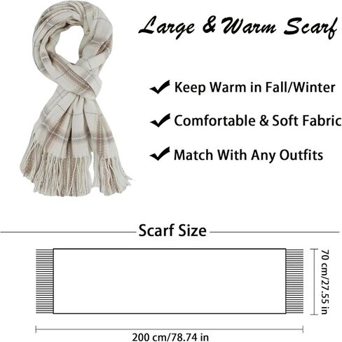 CYian الشتاء وشاح للنساء الكشمير يشعر منقوشة وشاح بطانية وشاح الشتاء الخريف شالات ويلتف الأوشحة الكبيرة الهدايا in Kuwait