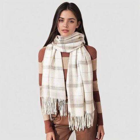 CYian الشتاء وشاح للنساء الكشمير يشعر منقوشة وشاح بطانية وشاح الشتاء الخريف شالات ويلتف الأوشحة الكبيرة الهدايا in Kuwait