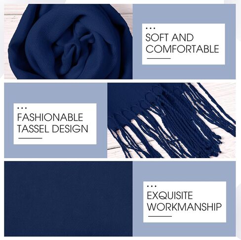 4 Pcs Soft Shawl Womens Scarf Winter Silky Wrap Soft Winter Neck Scarf Warm Travel with Tassel Edge for Men in Saudi Arabia