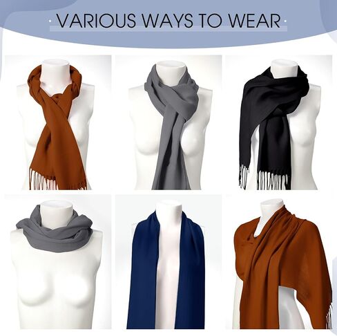 4 Pcs Soft Shawl Womens Scarf Winter Silky Wrap Soft Winter Neck Scarf Warm Travel with Tassel Edge for Men in Saudi Arabia